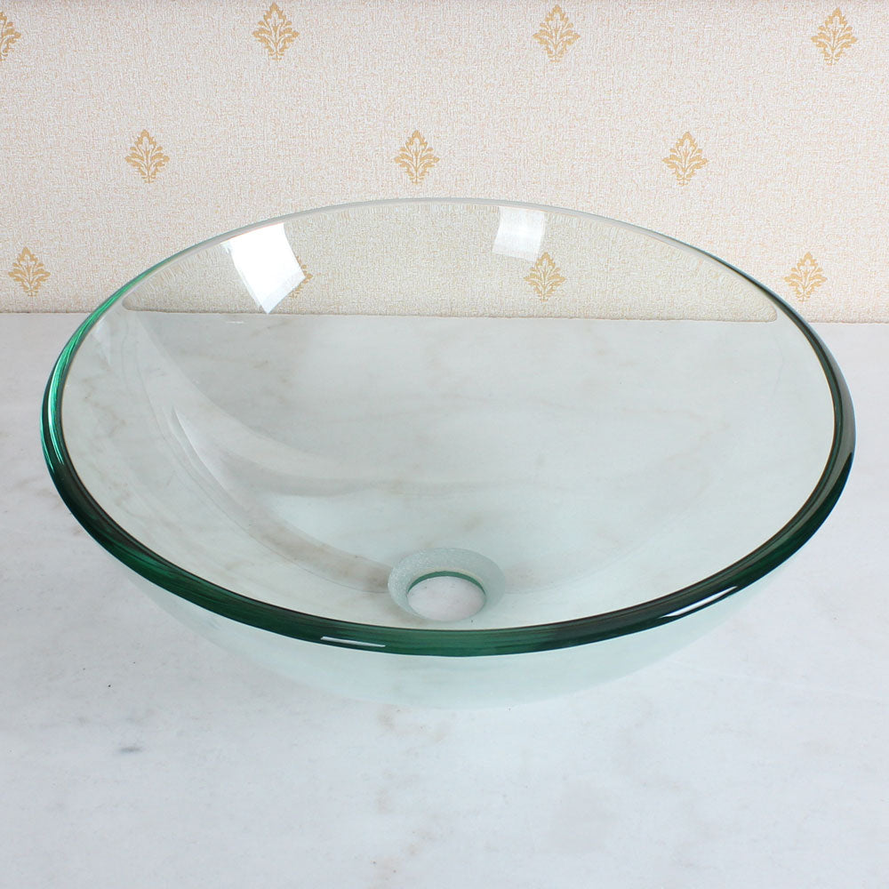 ELITE Clear Transparent Tempered Glass Lavatory Sink GD05