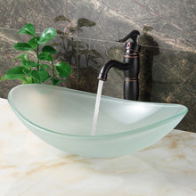 Load image into Gallery viewer, ELITE  Unique Oval Frosted Tempered Glass Bathroom Sink GD33F
