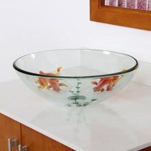 Load image into Gallery viewer, ELITE Clear Tempered Glass Sink with Goldfish Art Design GD45
