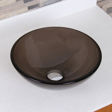 Load image into Gallery viewer, ELITE 14&quot; Small Natural Clear Brown Tempered Glass Vessel Sink GD53S
