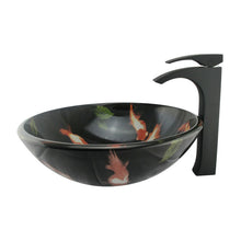 Load image into Gallery viewer, Double Layers Tempered Glass Sink with Goldfish Art Design GD85
