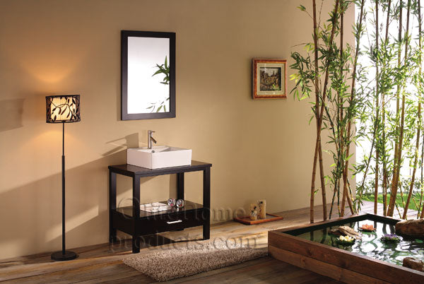 Modern Design Bathroom Vanity W.Black Walnut Color K011