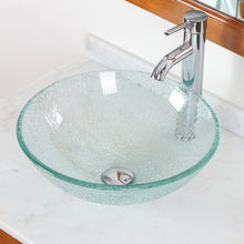 Load image into Gallery viewer, ELITE Transparent Cracking Style Bathroom Glass Vessel Sink S25
