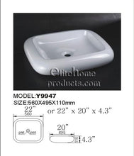 Load image into Gallery viewer, Luxury Square Ceramic Vessel Bathroom  Sink Y9947
