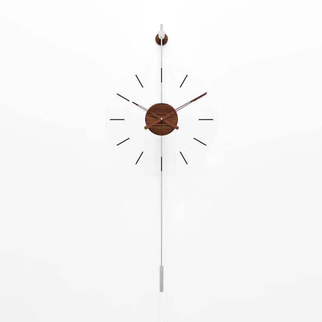 Jeezi Vintage Clear Face Wall Clock with Walnut Hands  Decor Nordic Minimalism Style (2 colors)