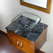 Load image into Gallery viewer, ELITE Clear Square Tempered Bathroom Glass Vessel Sink GD04

