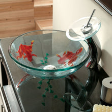 Load image into Gallery viewer, ELITE Clear Tempered Glass Sink with Goldfish Art Design GD45
