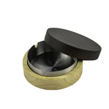 Load image into Gallery viewer, Wooden Ashtray with Lid for Smokers Stainless Steel Liner Ashtray
