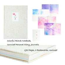 Load image into Gallery viewer, Colorful Blank Notebook, Unruled Personal Diary Journals to Write in for Women
