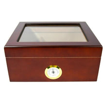 Load image into Gallery viewer, Royal Glass-Top Cigar Humidor - Desktop Humidifier Storage Box for 25-50 Cigars
