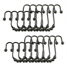 Load image into Gallery viewer, Shower Curtain Hooks Rings, Rustproof Metal Double Glide 12 counts
