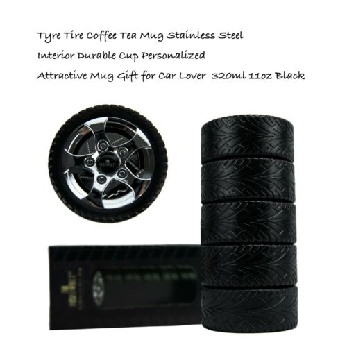 Tyre Tire Coffee Tea Mug Stainless Steel Interior Durable Cup Car Lover 320ml