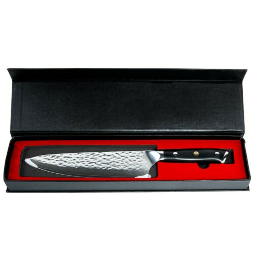 Damascus Chef Knife Premium G10 Handle & Triple Rivet, Razor Sharp Kitchen