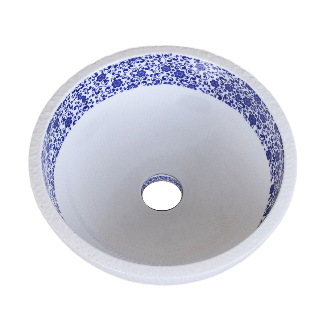 Chrysanthemum Blue and White Porcelain Vessel Sink ELIMAX'S 2010